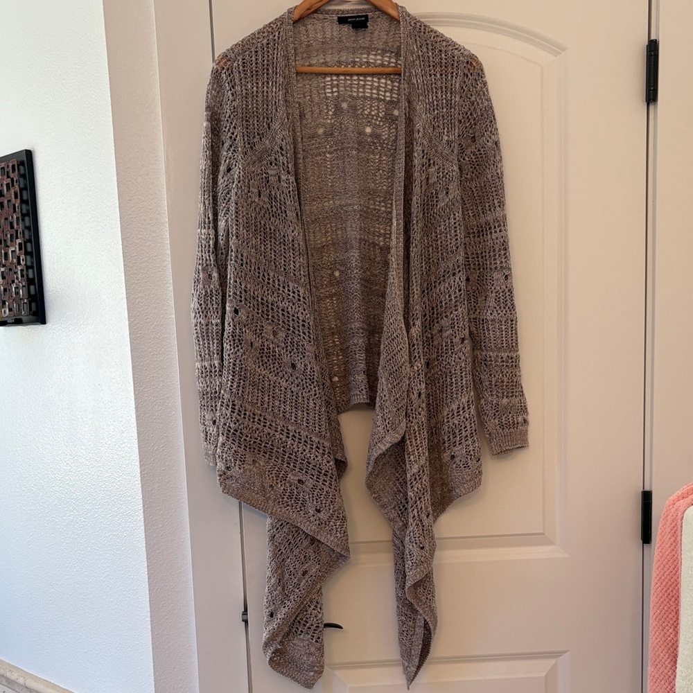 DKNY Draped Knit Cardigan - Tan